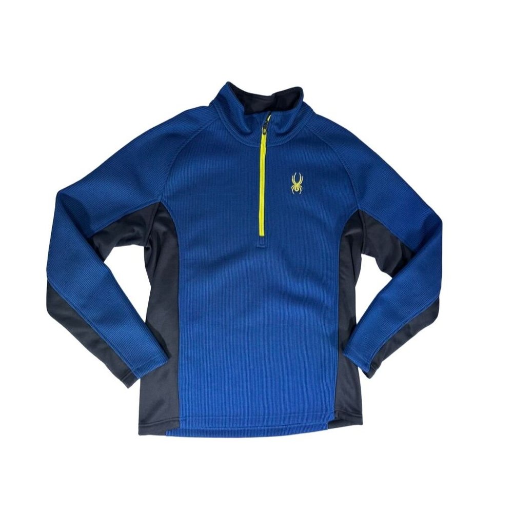 SPYDER Outbound 1/4 Zip Sweater Blue Black Yellow Mens LARGE
